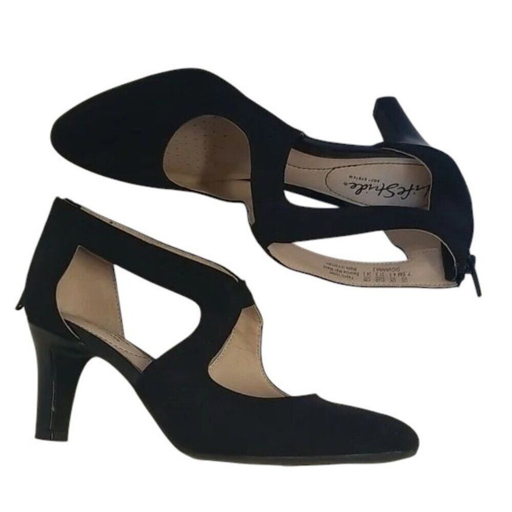 LifeStride Giovanna 3 Black Pumps - Pointed Toe Mary Jane Heels Size 7.5 - Picture 2 of 8